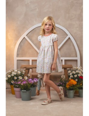 vestido retro flor acuarela