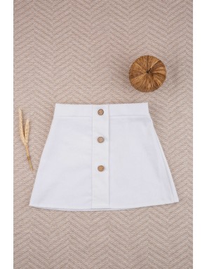 falda botones denim blanco